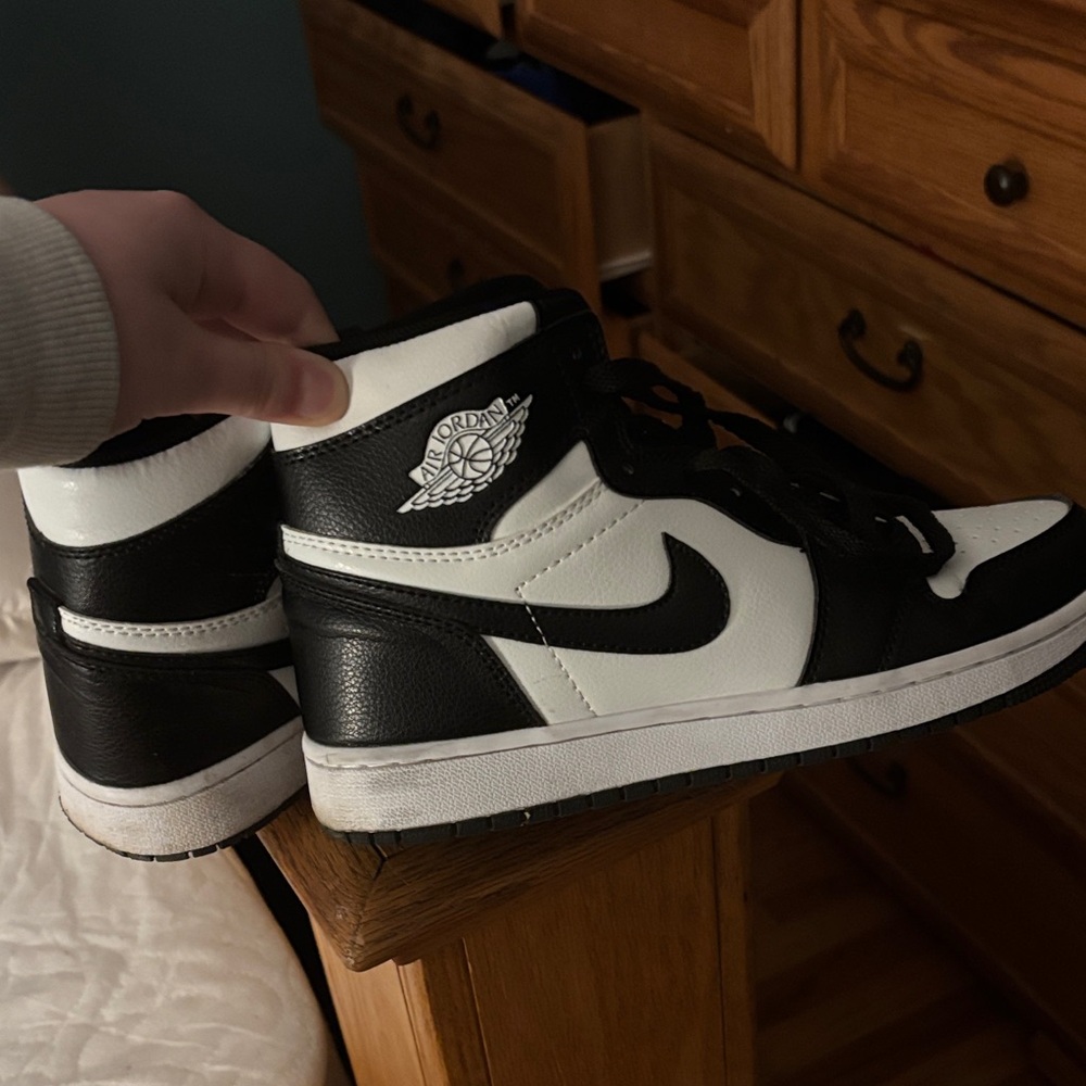 Nike Air Jordan 1 Mid Black & White Sneakers